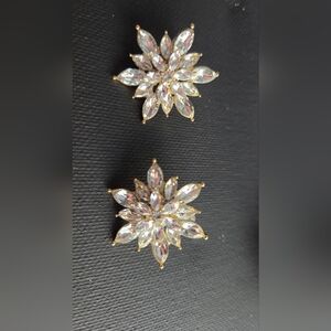 Gold and Silver Starburst Earrings